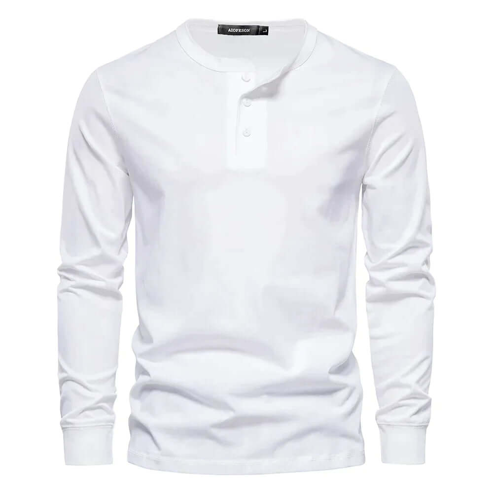 Men's Long Sleeve Collarless T-Shirt: Casual Comfort & Style