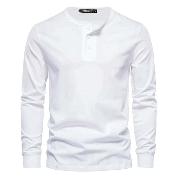 Men's Long Sleeve Collarless T-Shirt: Casual Comfort & Style