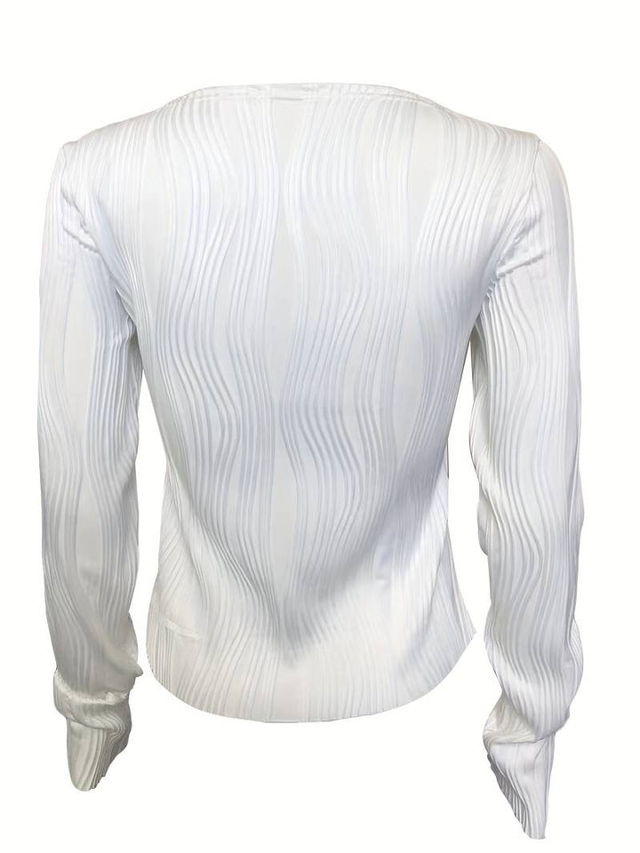 Women's Long Sleeve Crop Blouse Top