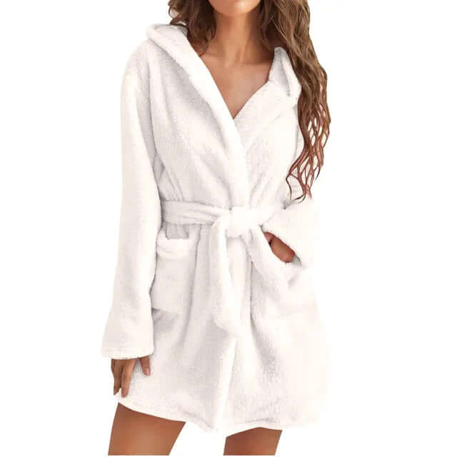 Women's Plush Hooded Bathrobe: Cozy & Comfortable Loungewear