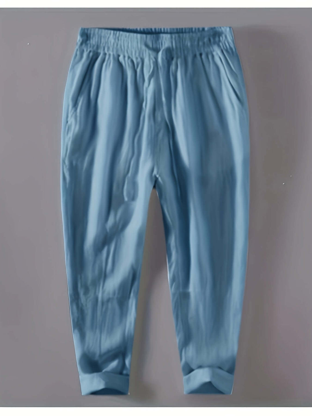 Men's Relaxed Fit Trousers: Breathable Cotton Linen Blend