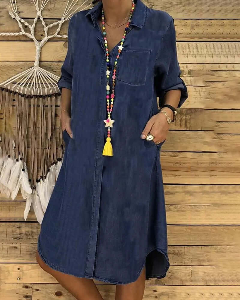 Women's Casual Summer Round Neck Flowy Dress