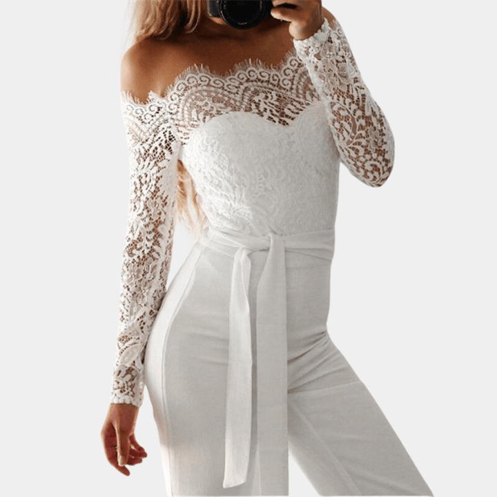 Elegant Lace Off-Shoulder Jumpsuit