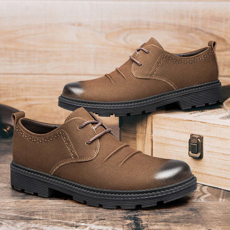 Men's Leather Lace-Up Cargo Style Shoes