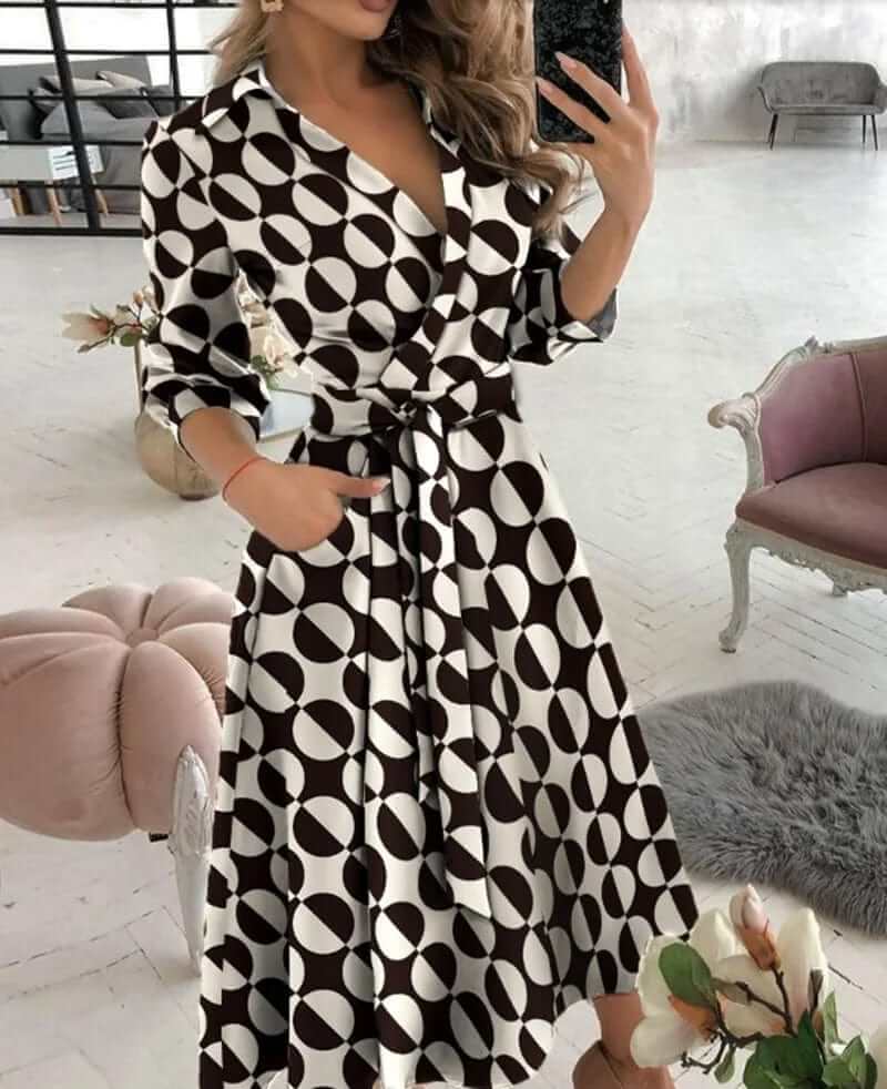 Elegant Midi Wrap Dress for Women
