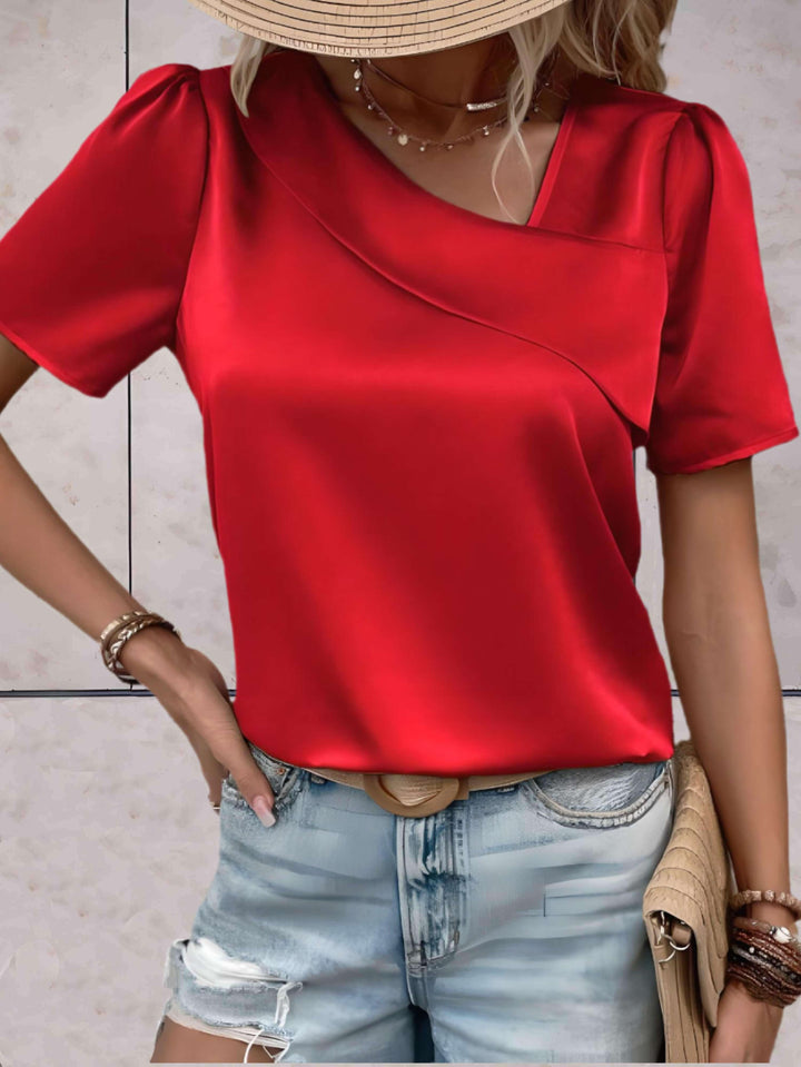 Women's Casual Overlap Patterned Top