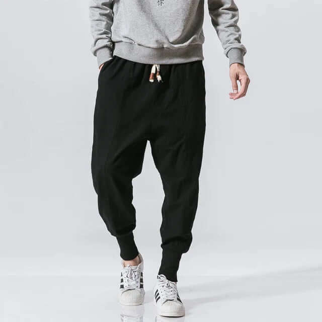 Men's Relaxed-Fit Casual Trousers with Elastic Waistband