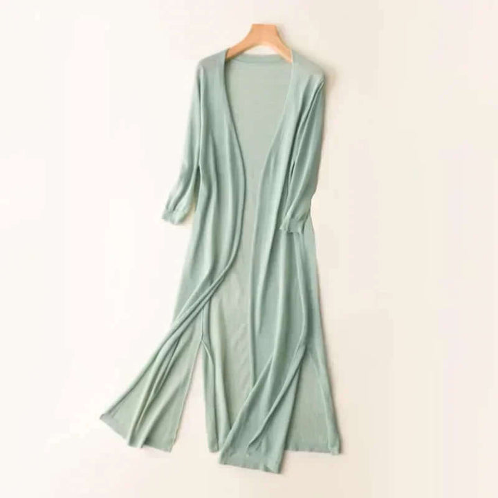 Women's Lightweight Knit Long Cardigan - Open Front Sweater