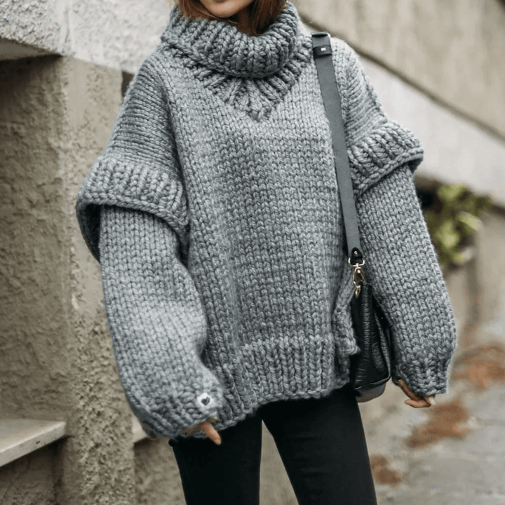 Women's Oversized Turtleneck Knit Sweater