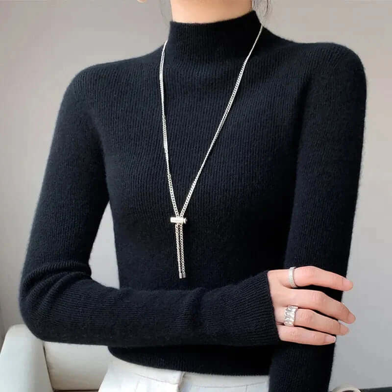 Women's Half-Turtleneck Long-Sleeve Knit Sweater