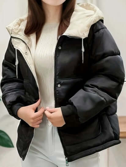 Women's Hooded Fleece-Lined Jacket: Warm & Stylish Outerwear