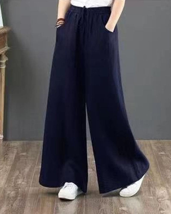 Women's Wide Leg Elastic Waist Pants: Relaxed Fit Trousers