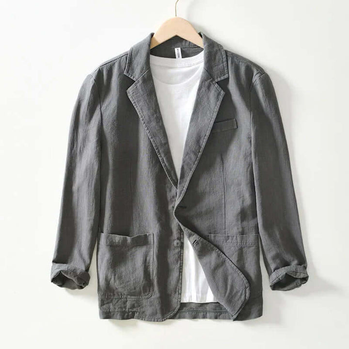 Men's Casual Two-Button Cotton Blazer Jacket