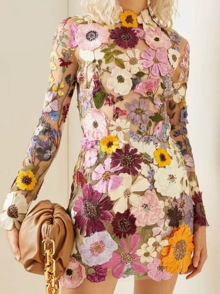 3D Floral Dress: Elegant Sustainable Design