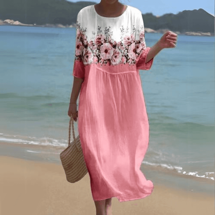 Elegant Midi Dress: Flowy, Lightweight, All-Season Style