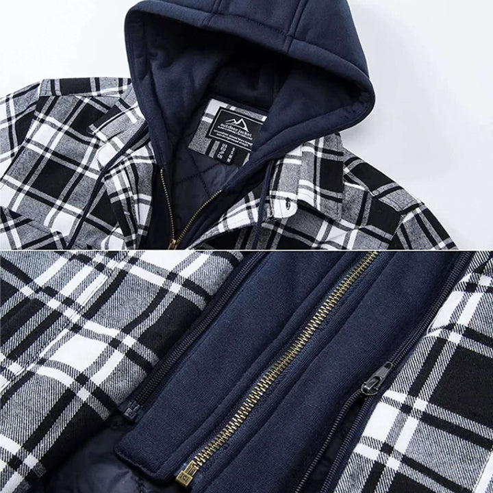 Men's Checked Long-Sleeve Casual Jacket