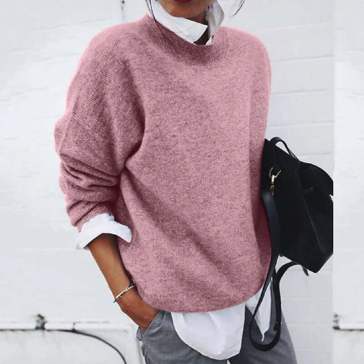 Women's Oversized Knit Sweater: Long Sleeve, Cozy, Loose Fit