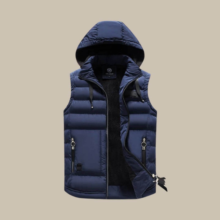 Quilted Vest with Removable Hood: Lightweight & Stylish