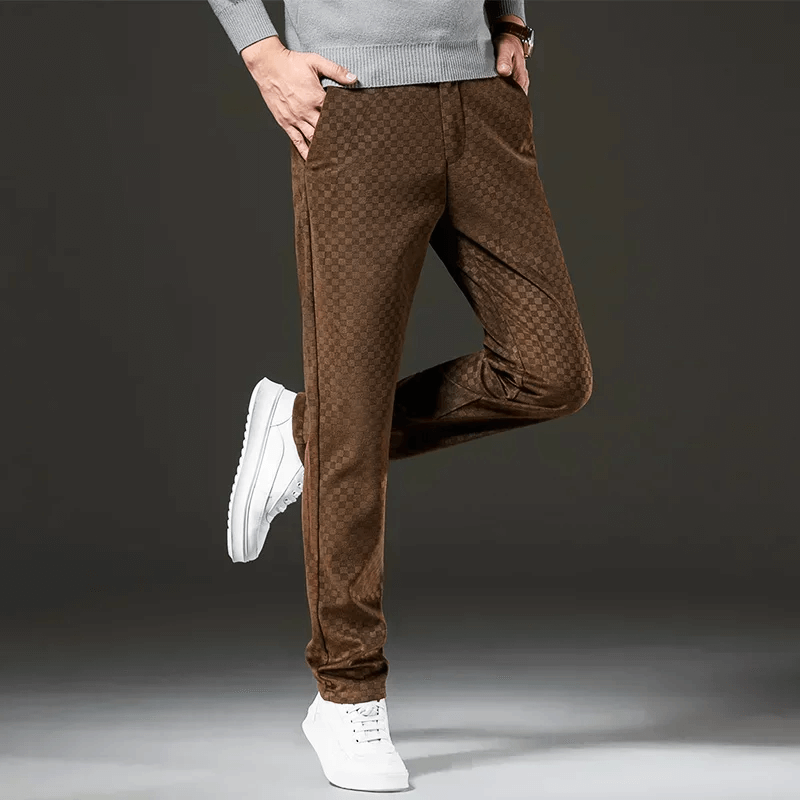 Men's Casual Diamond Pattern Trousers