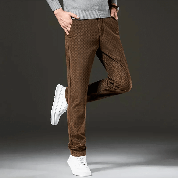 Men's Casual Diamond Pattern Trousers