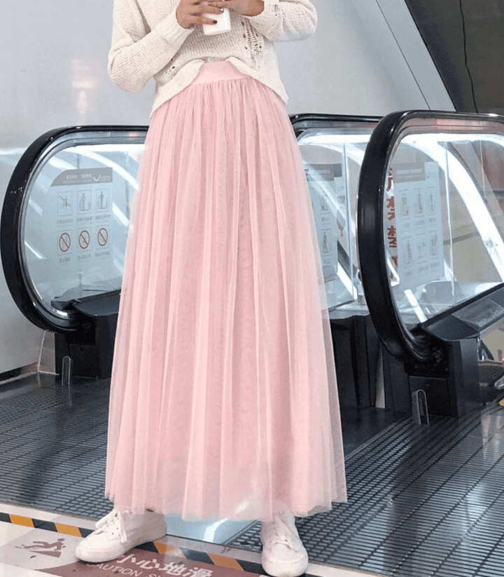 Women's Ankle-Length Layered Tulle Skirt
