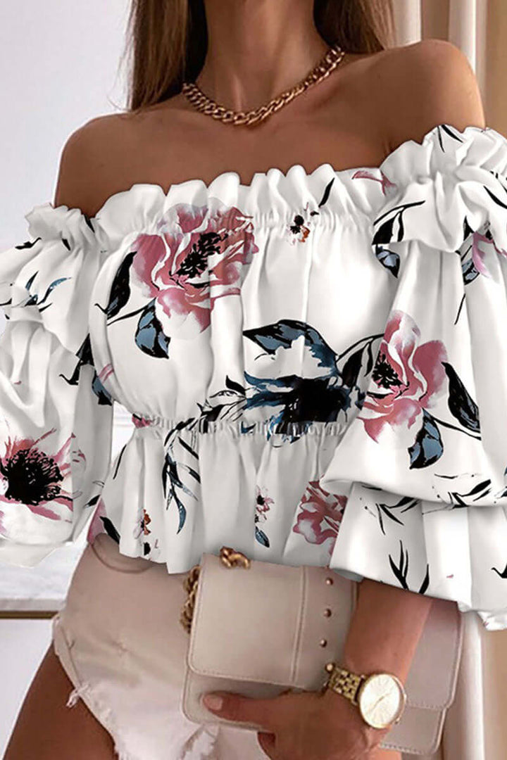 Women's Printed Off-Shoulder Summer Top