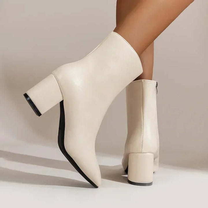 Women's High Heel Ankle Boots with Side Zip