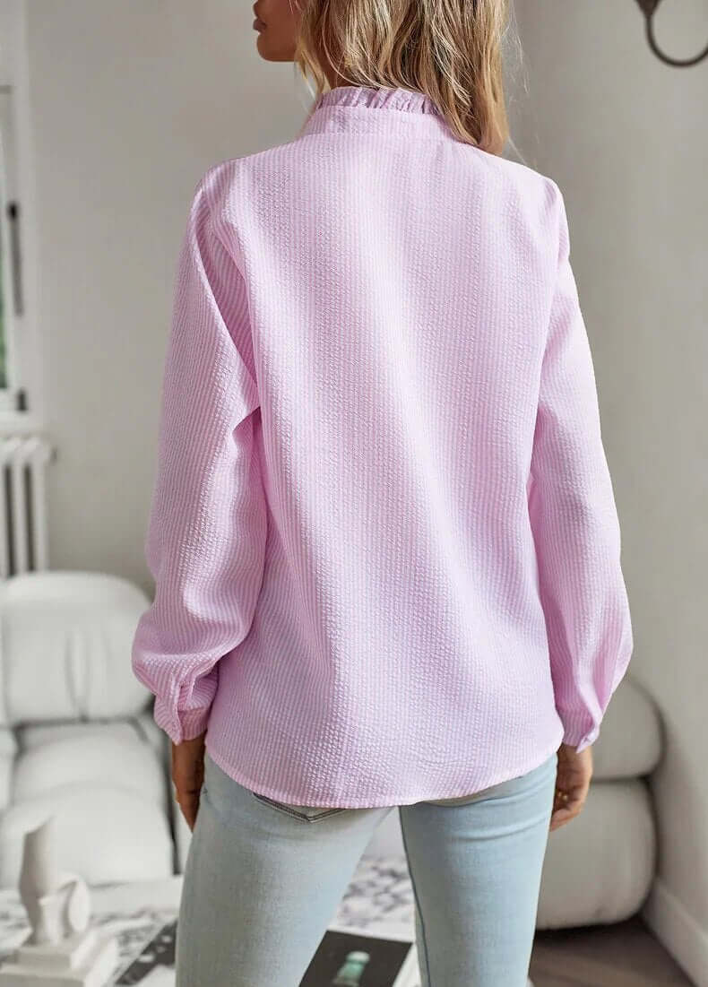 Women's Elegant Striped Long-Sleeve Blouse