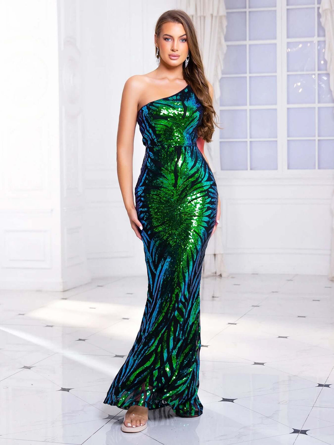 Sequin Mermaid Evening Gown: One-Shoulder Prom Dress