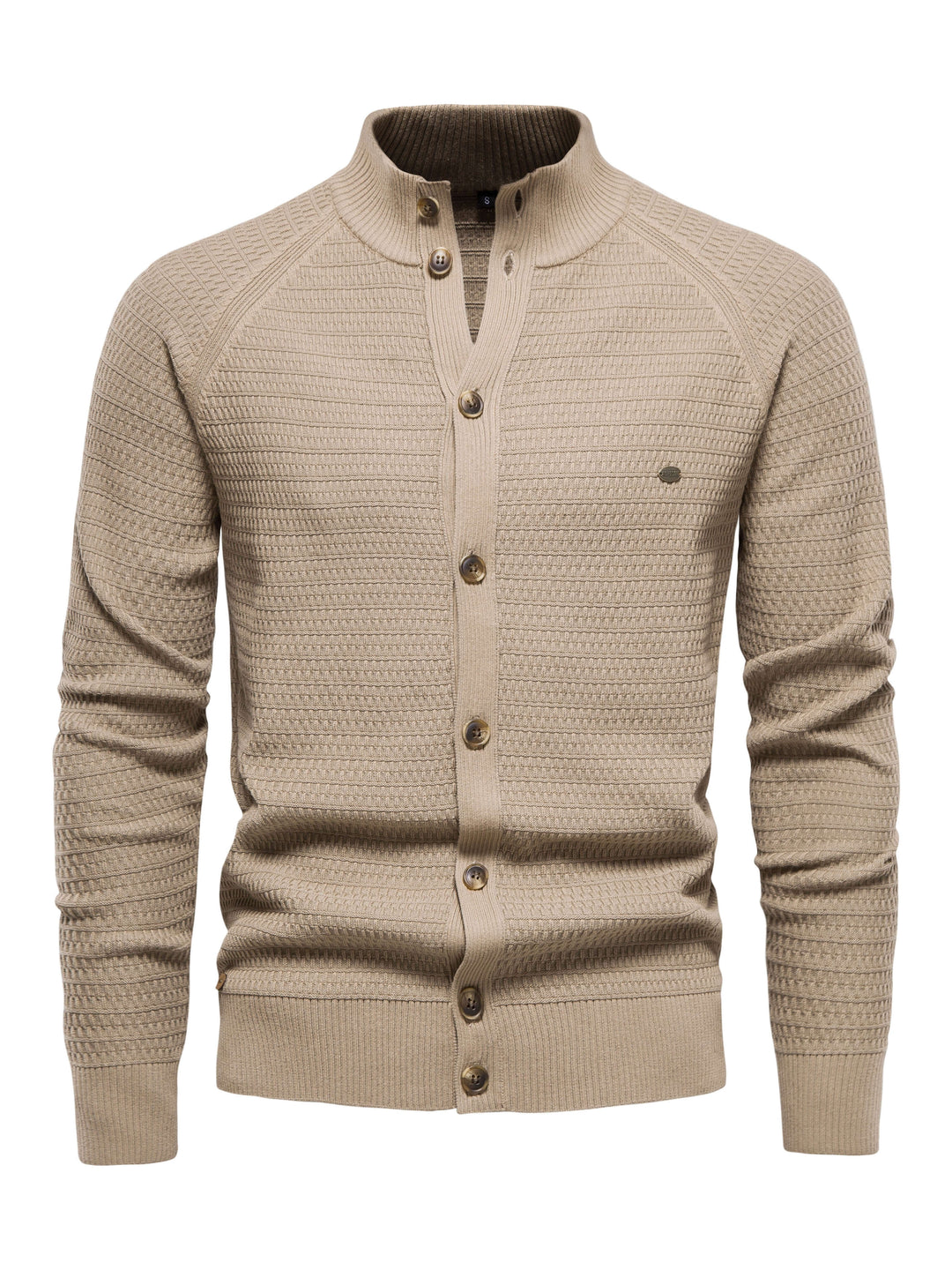 Men's Stand Collar Buttoned Cotton Sweater
