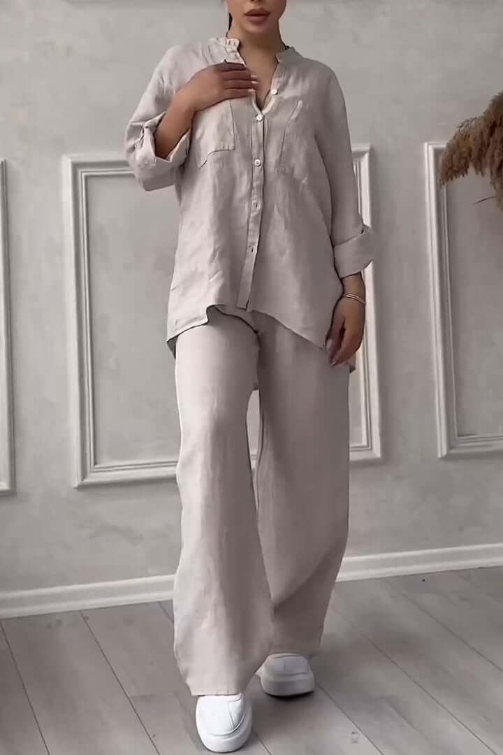 Women's Summer Linen Two-Piece Set