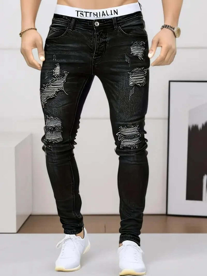 Men's Slim Fit Distressed Jeans