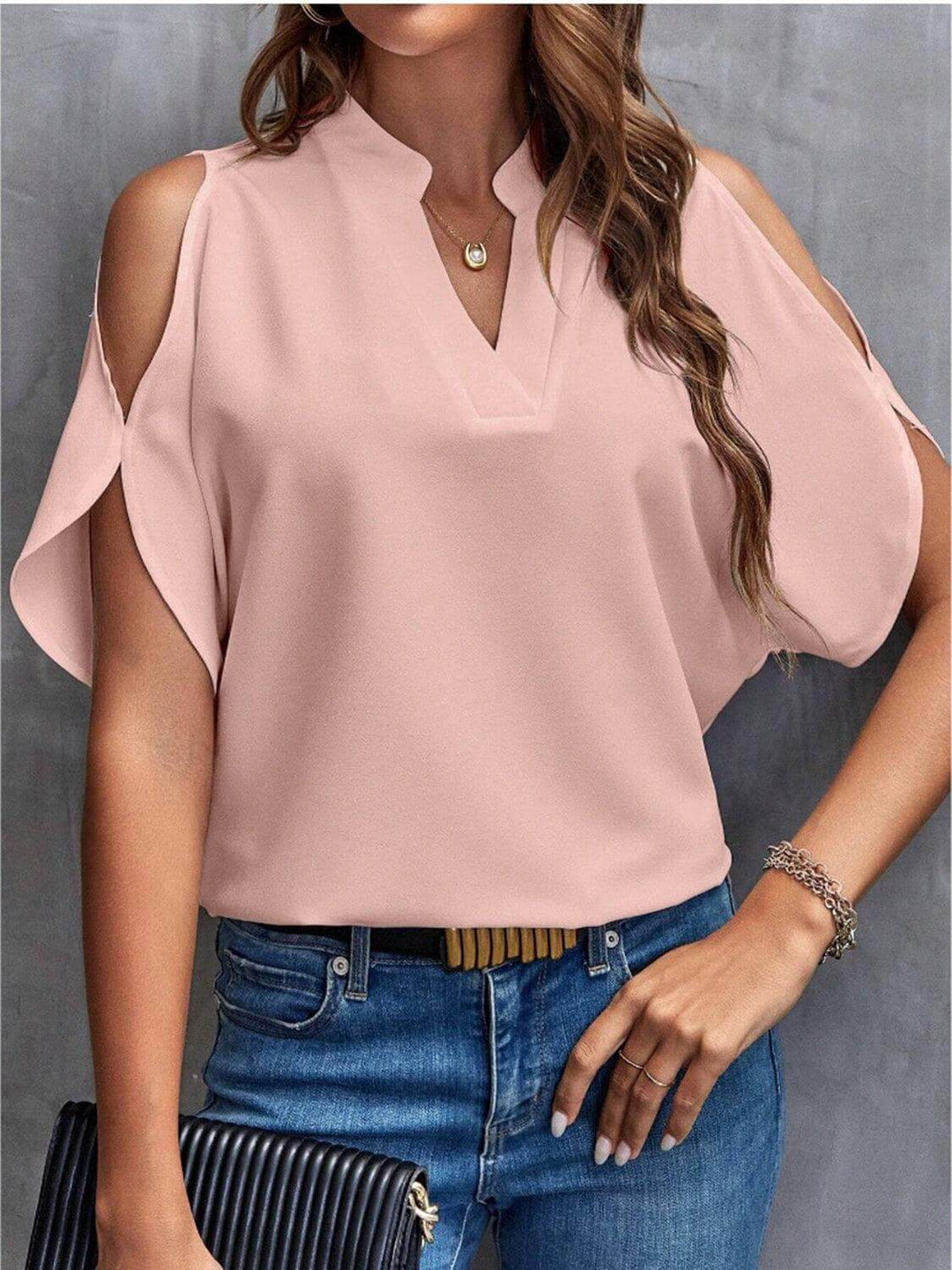 Elegant Off-Shoulder Women's Half-Sleeve Blouse