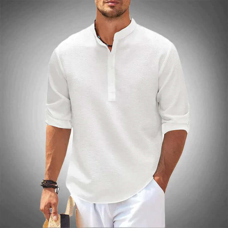 Lightweight Mandarin Collar Shirt for Men