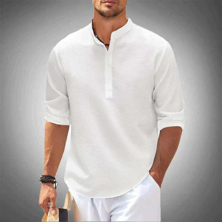 Lightweight Mandarin Collar Shirt for Men