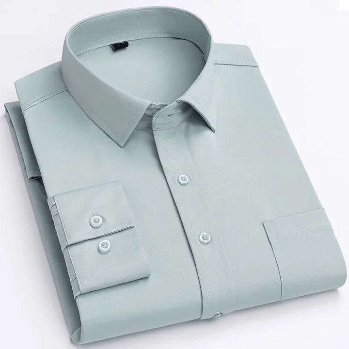 Men's Classic Long-Sleeve Shirt with Chest Pocket