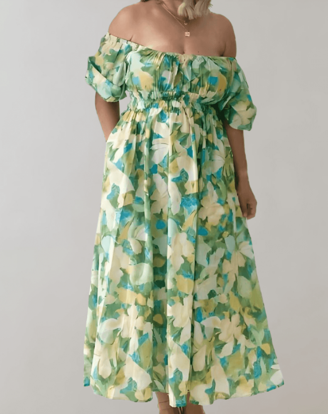 Women's Casual Summer Midi Dress: V-Neck Sleeveless Dress