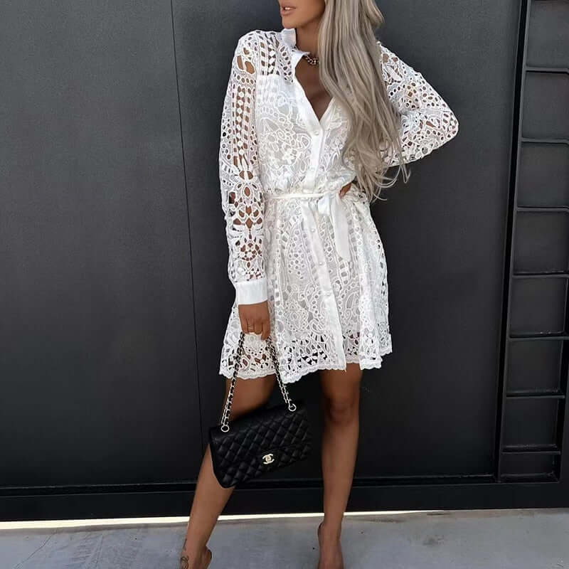Elegant Lace Midi Women's Dress