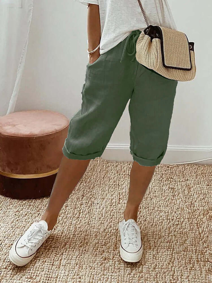 Women's Relaxed Fit Knee-Length Drawstring Pants