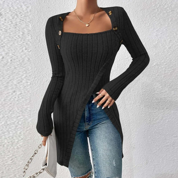 Women's Relaxed Fit Ribbed Button Shirt