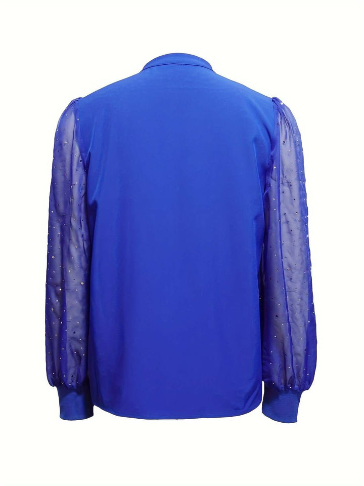 Women's Sequin Sleeve Blouse - Elegant &amp; Sparkling Top