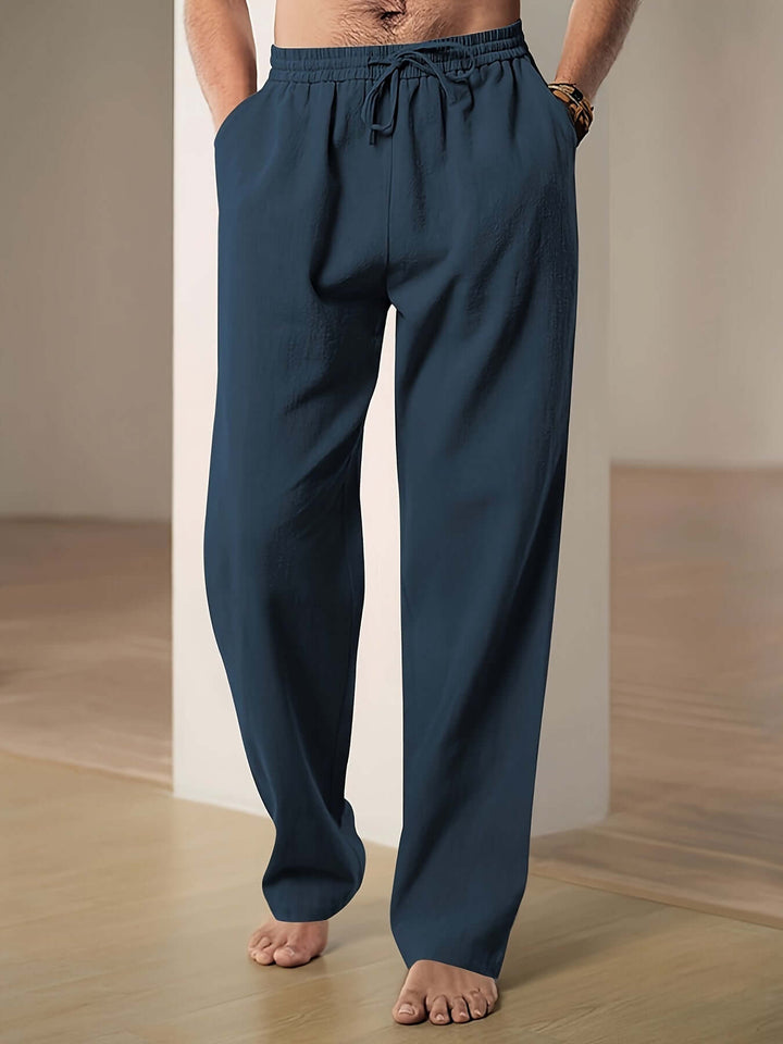 Men's Relaxed Fit Drawstring Linen Pants: Breathable Summer Trousers