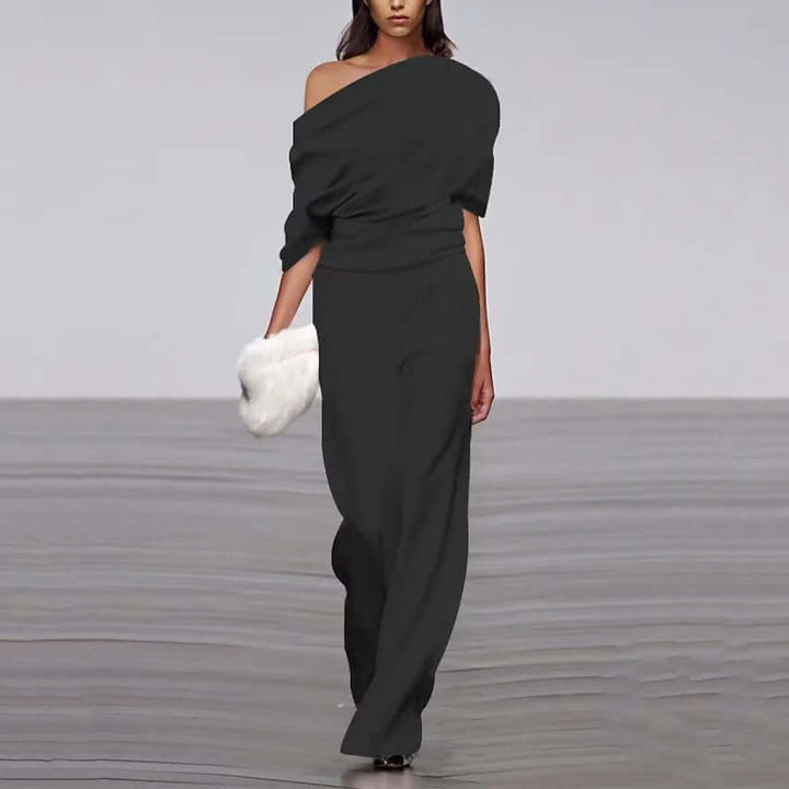 Elegant Spring Women's Jumpsuit: Single-Breasted Wide Leg