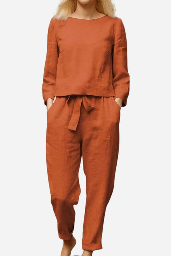 Women's Long Sleeve Shirt & Pencil Pants Set