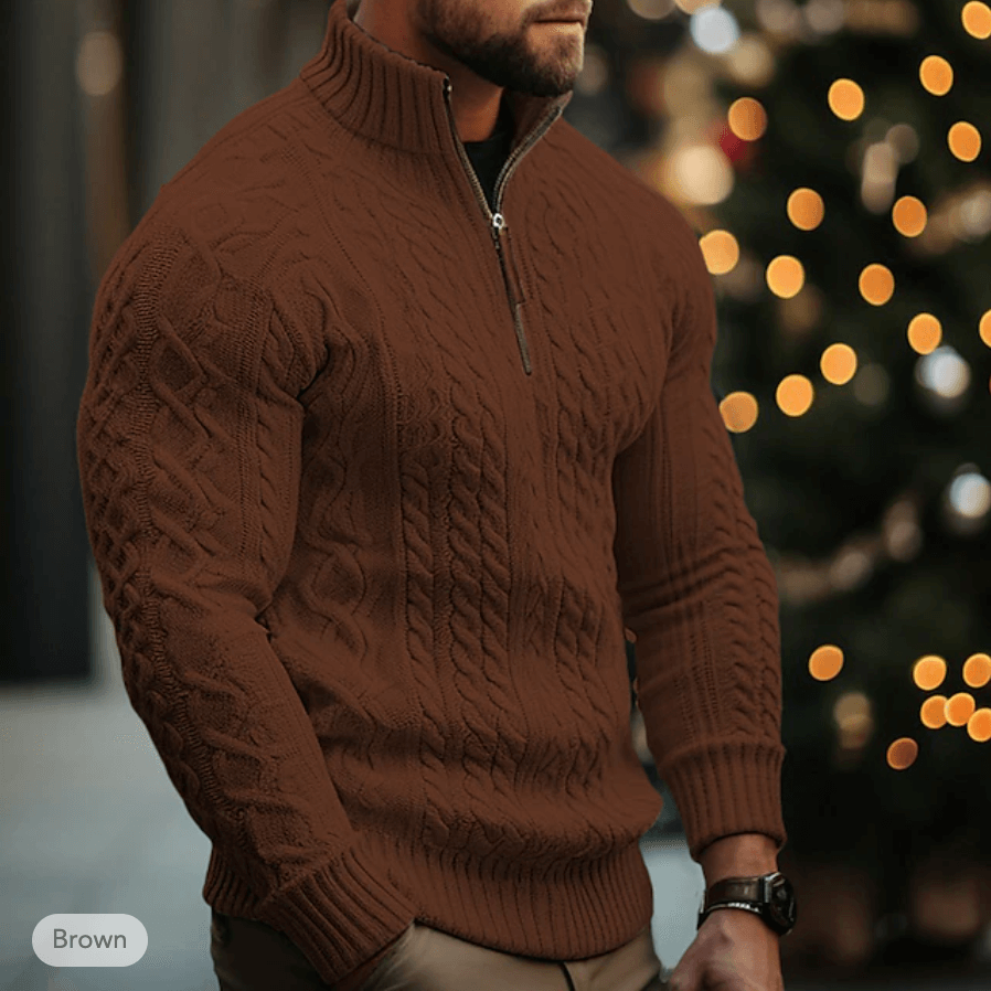 Men's Half-Zip Cotton Blend Pullover: Breathable & Versatile