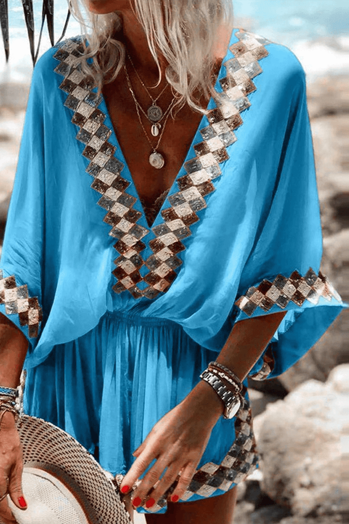 Women's Relaxed-Fit V-Neck Jumpsuit