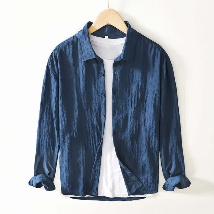 Men's Casual Long Sleeve Cotton Shirt, Regular Fit