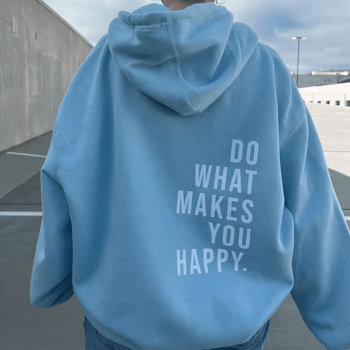 Women's Hooded Text Print Sweater: Cozy & Stylish