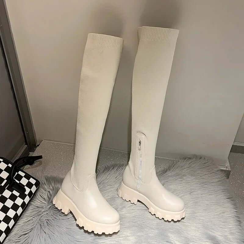 Women's Over-the-Knee Stretch Boots: Stylish & Comfortable Footwear