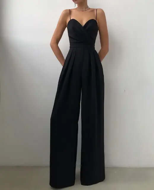 Women's Elegant Sleeveless Wide-Leg Jumpsuit
